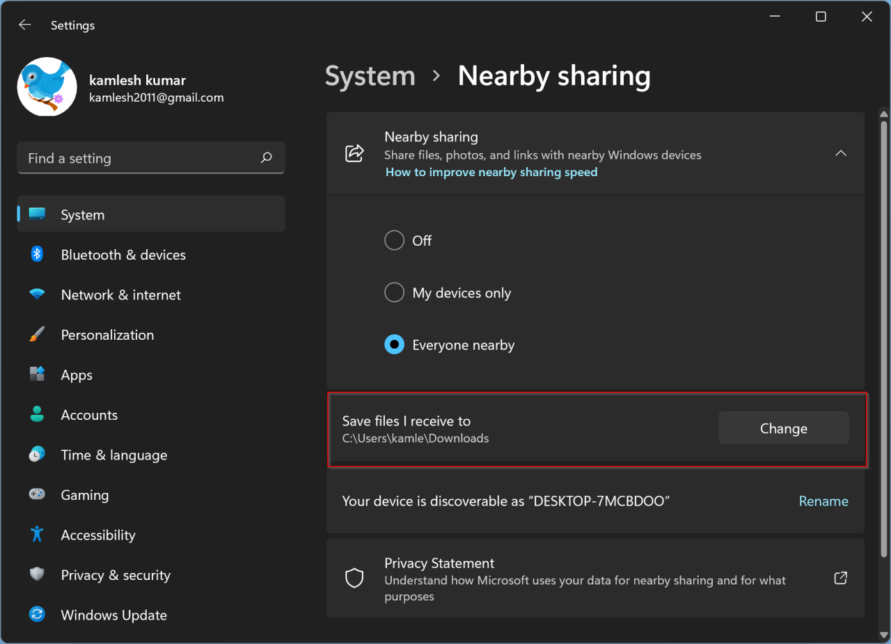 Cara menggunakan nearby sharing windows 10