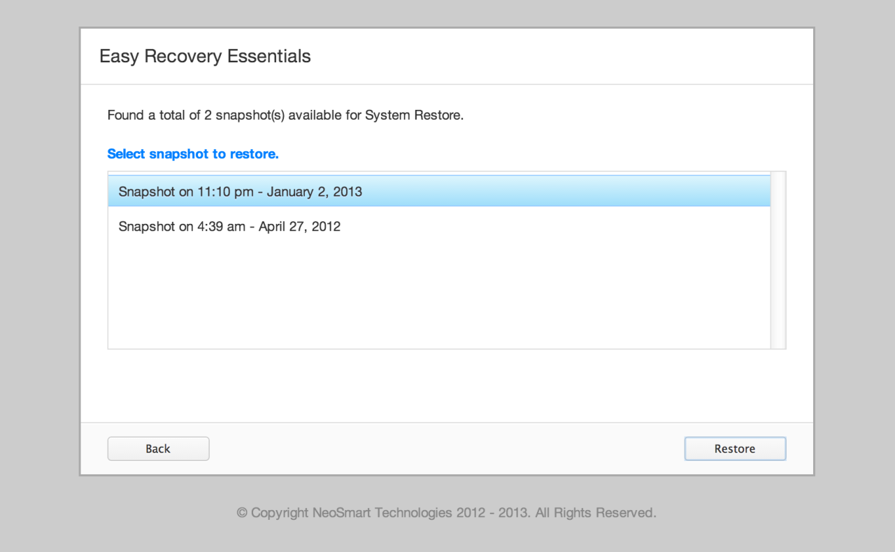 Restore factory recovery windows xp easy settings essentials system vista without cd will guide restoring neosmart