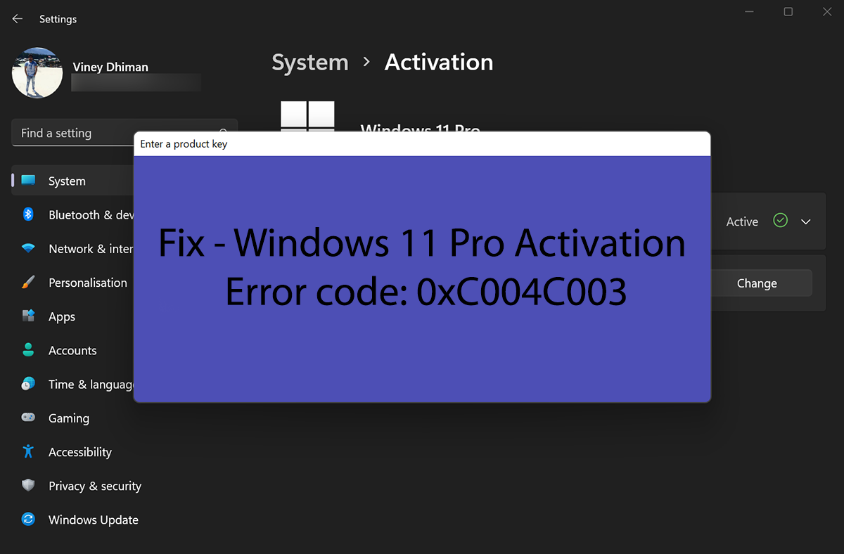 Cara mengatasi error code 0xc004c003 windows 10 pro