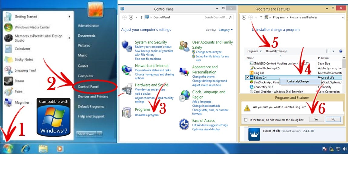 Cara uninstal aplikasi di windows 7