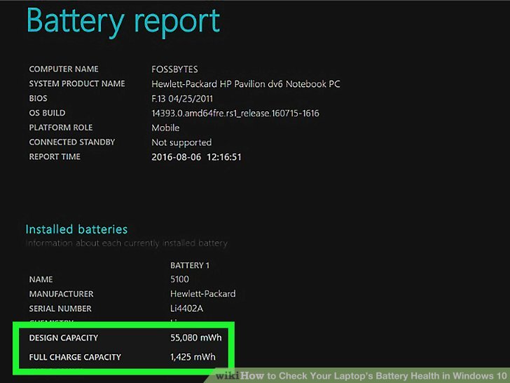 Battery check health windows laptop