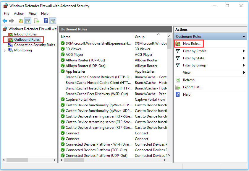 Cara blokir menggunakan windows firewall