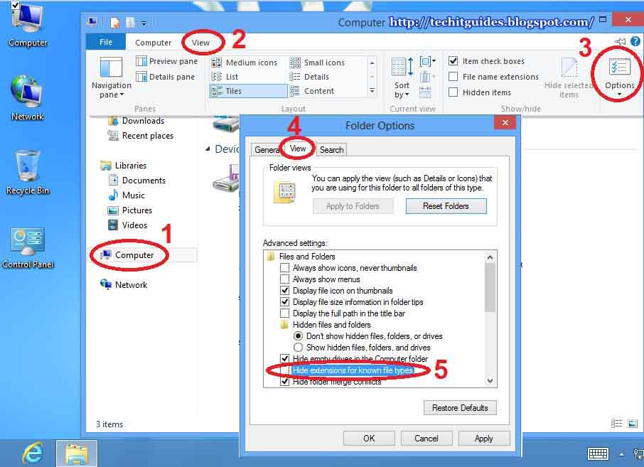 Cara merubah ekstensi file di windows 7