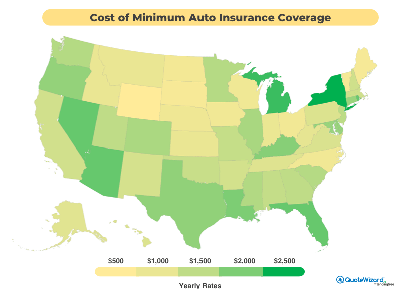 State insurance minimum requirements request quote auto