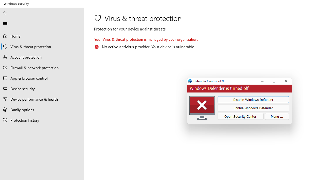 Defender windows disable permanently off security vista antivirus virus turned notifications software states backup tenforums firewalls system