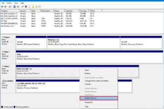 Cara menghapus local disk di windows 10