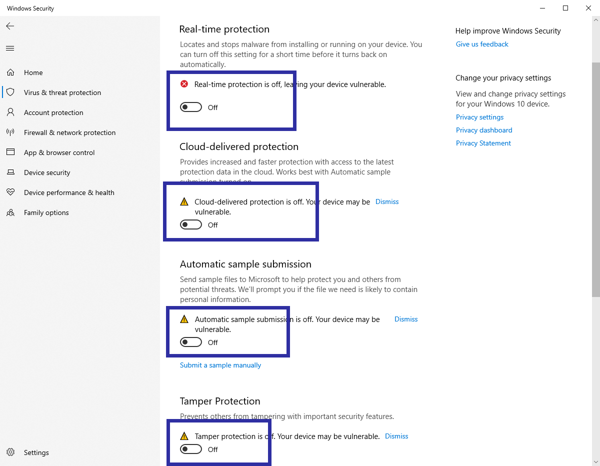 Cara mematikan windows security