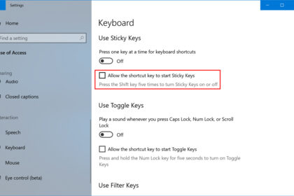 Cara mematikan sticky keys windows 10