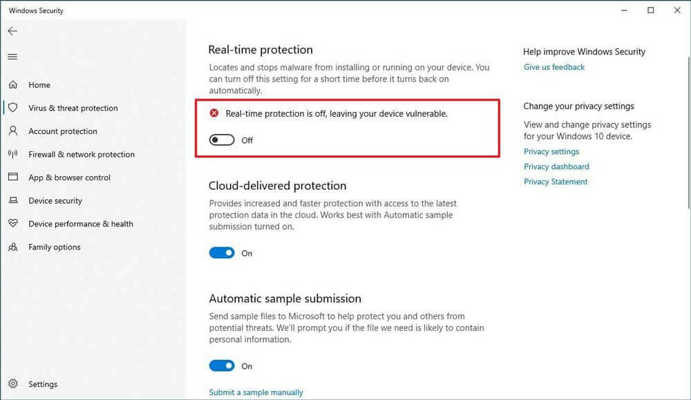 Antivirus disable temporarily failed defender firewall disabling comptoir numerique programs