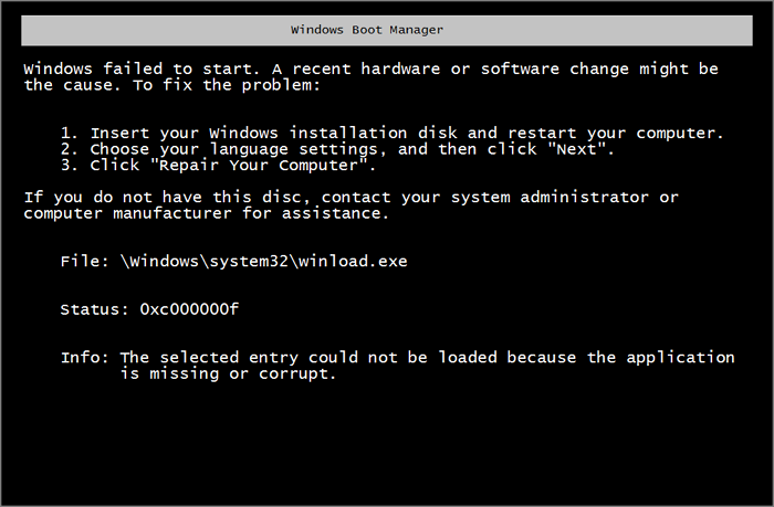 Cara mengatasi windows boot manager error 0xc00000e