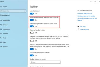 Cara membuat taskbar auto hide windows 10