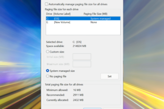 Memory virtual windows adjust