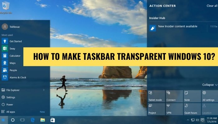 Cara membuat taskbar transparan di windows 10