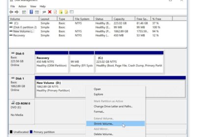 Partition shrink volume which