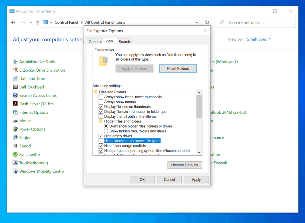 Ekstensi desktop tersembunyi memunculkan setiap