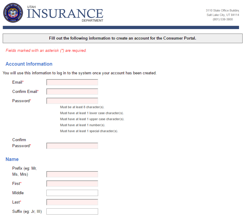 State of utah insurance department