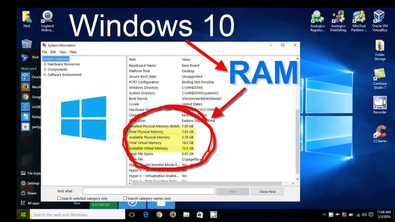 Cara melihat ram laptop windows 10