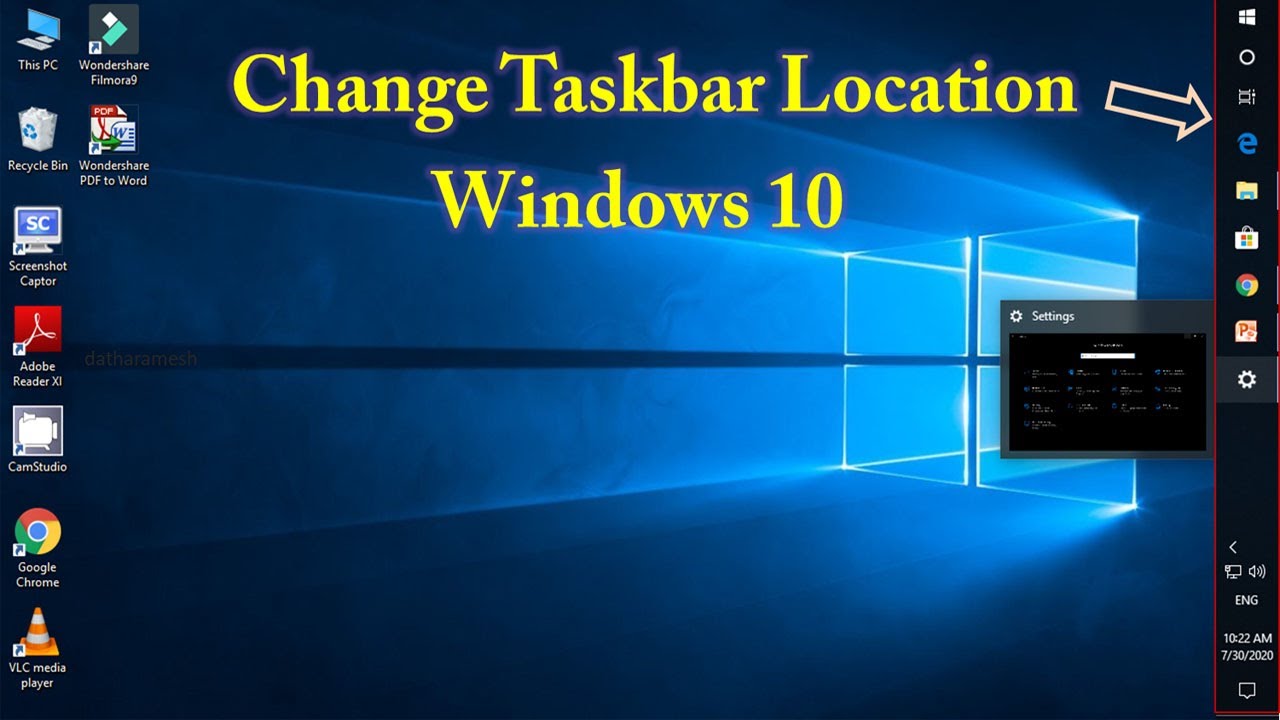 Taskbar change windows position