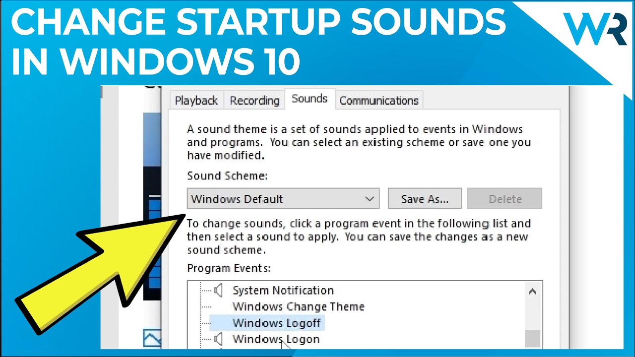 Sound enable startup change windows