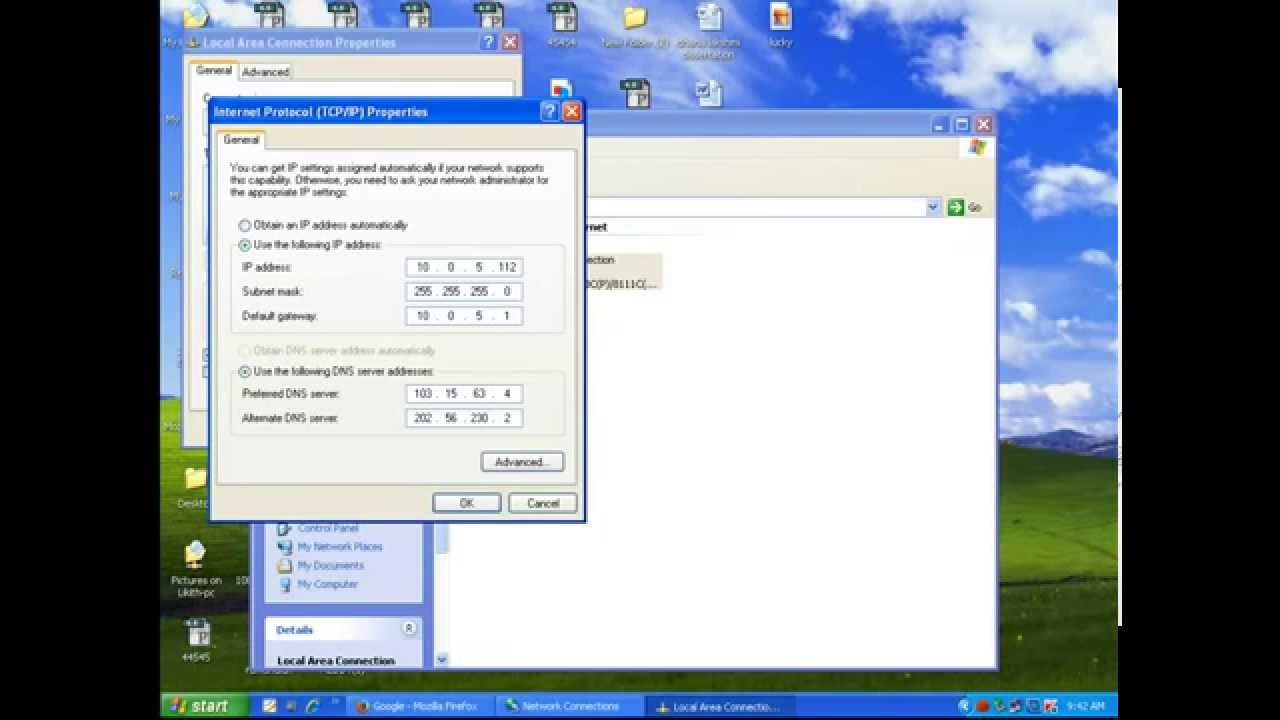 Cara setting ip pada windows xp