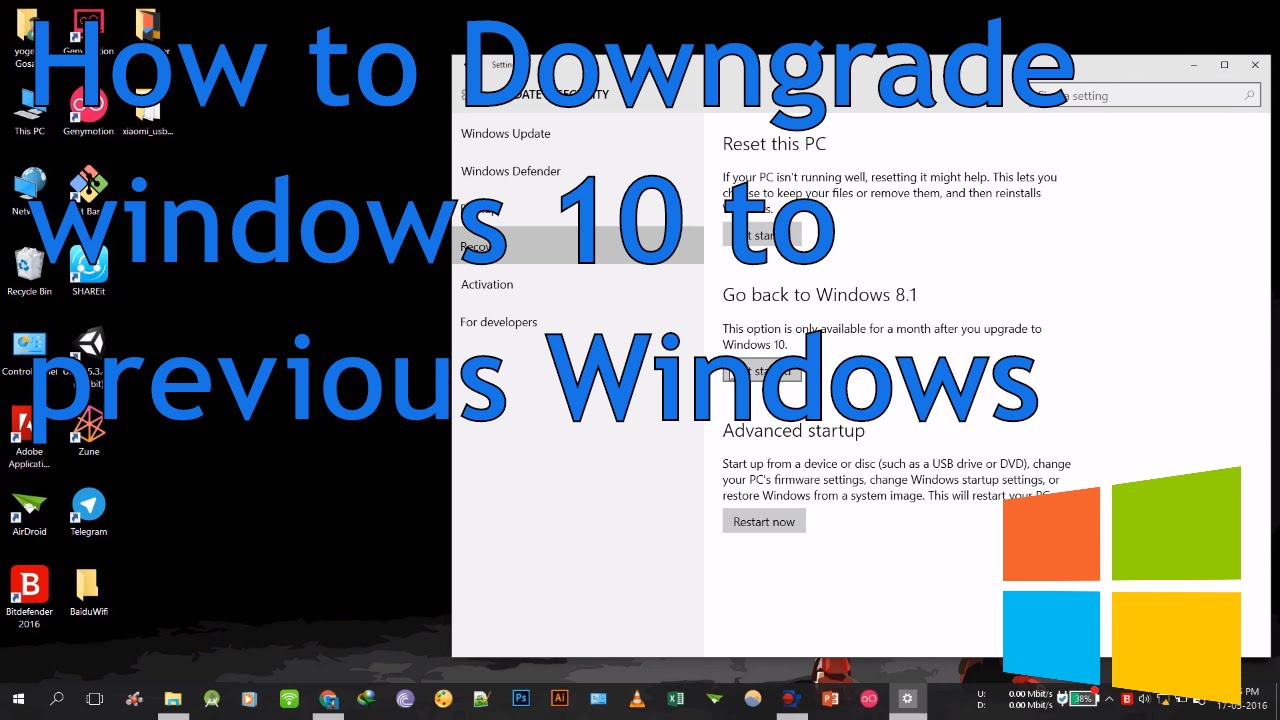 Cara downgrade windows 10 ke versi sebelumnya