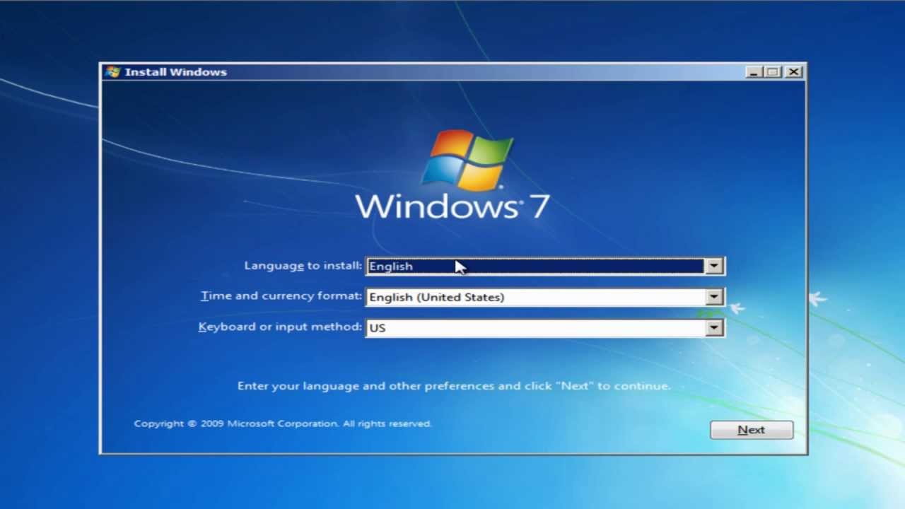 Cara install windows 7 dari usb