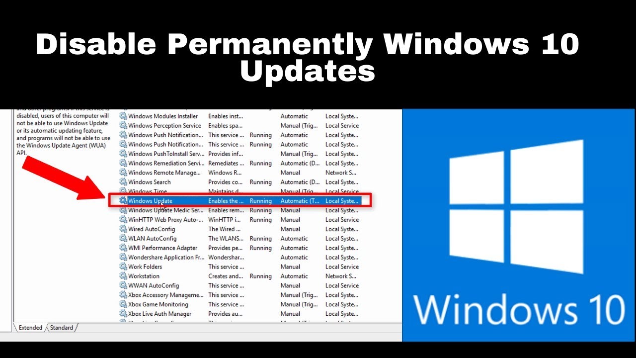 Cara mematikan security update windows 10