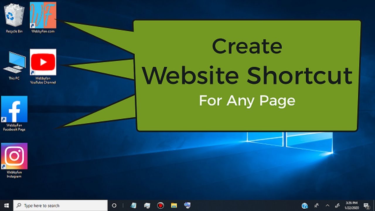 Cara membuat shortcut youtube di desktop windows 7