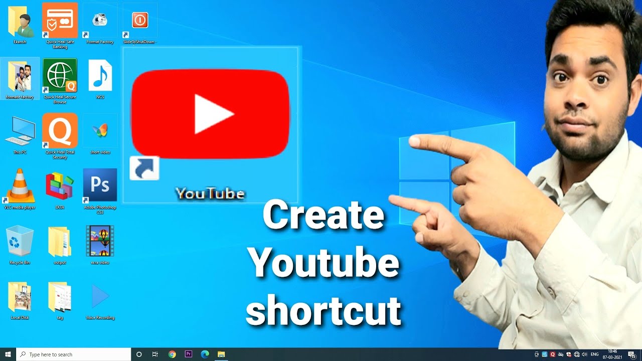 Cara membuat shortcut youtube di desktop windows 7