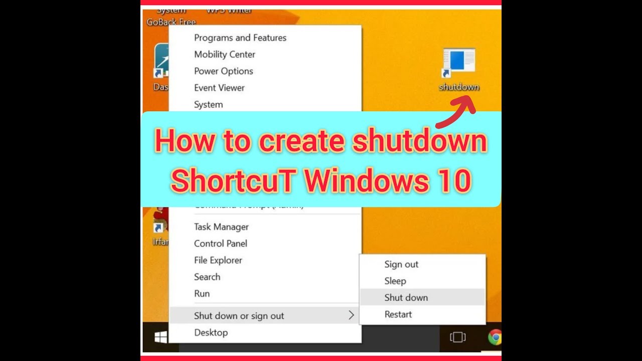 Cara membuat shortcut shutdown di windows 10