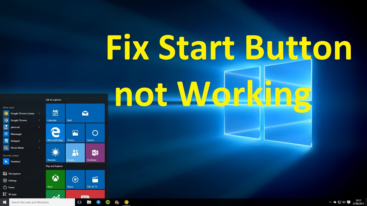 Cara memperbaiki menu start windows 10