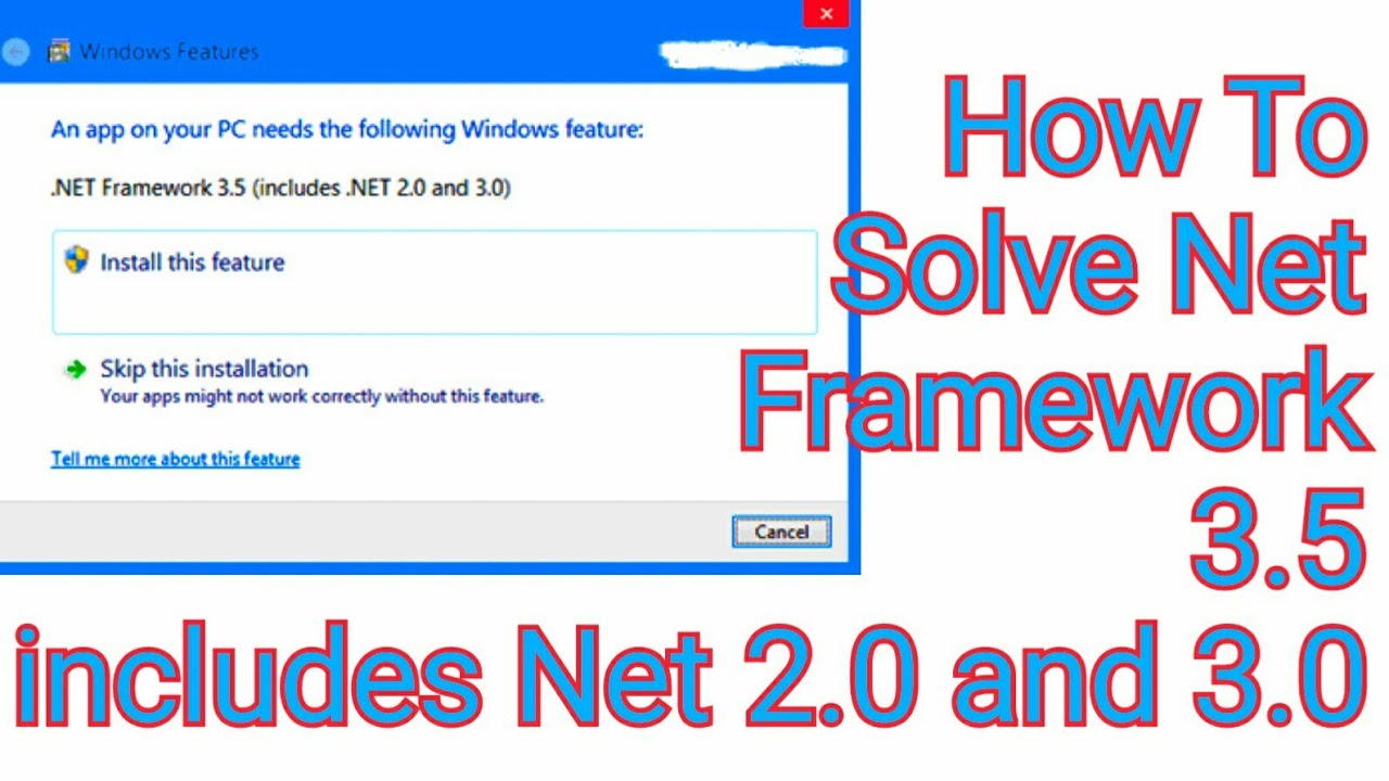 Cara mengaktifkan net framework 3.5 windows 10