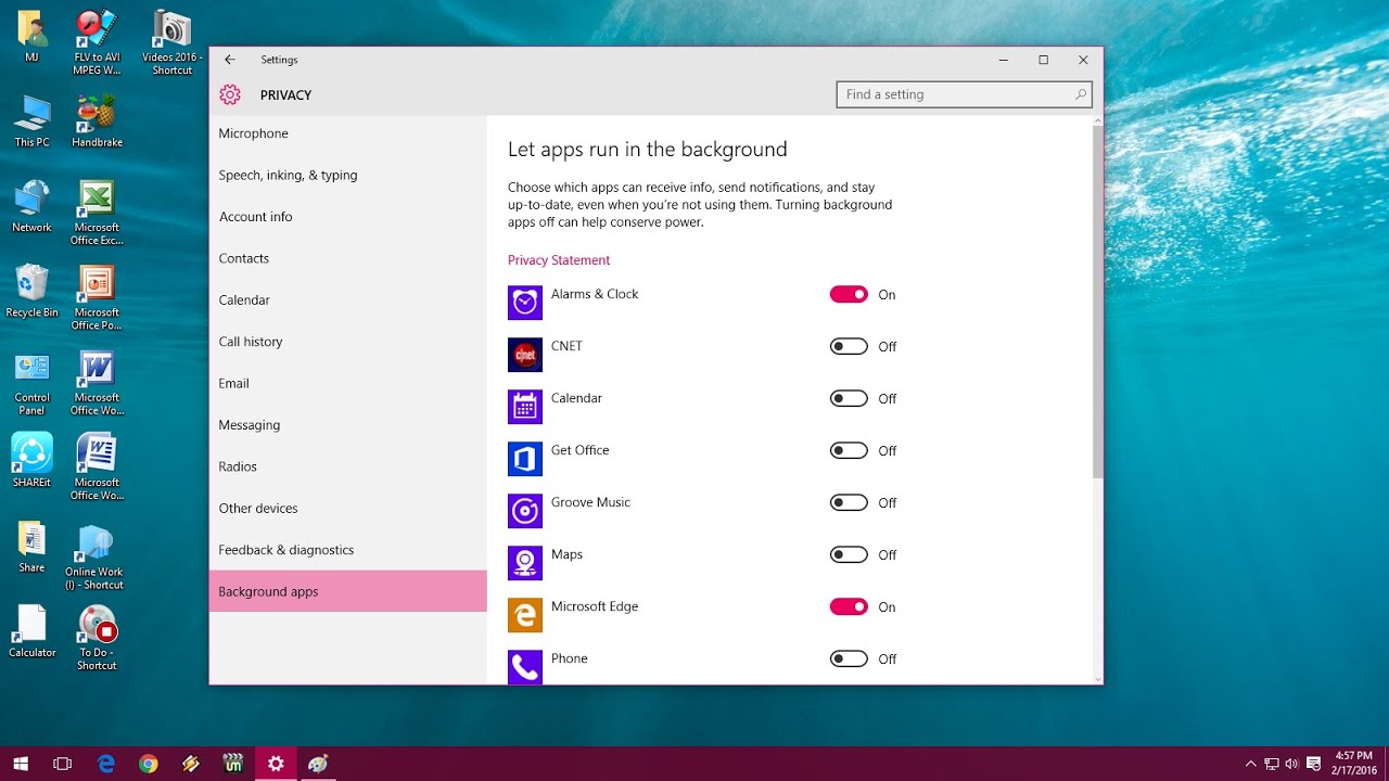 Cara mematikan aplikasi yang berjalan di latar belakang windows 10