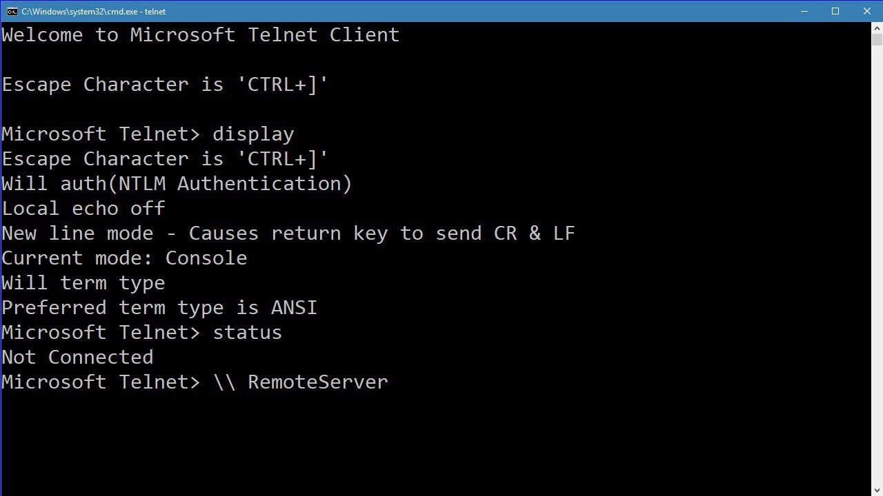 Telnet enable