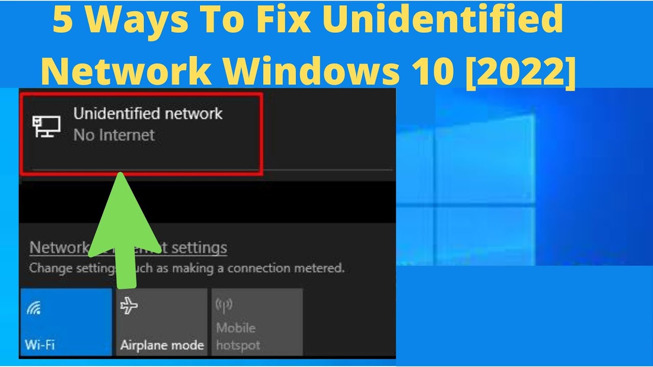 Cara mengatasi unidentified network pada windows 10