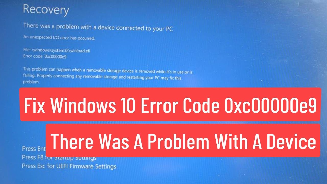 Cara mengatasi windows 7 error code 0xc00000e9