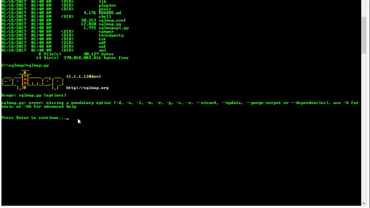 Cara menggunakan sqlmap di windows