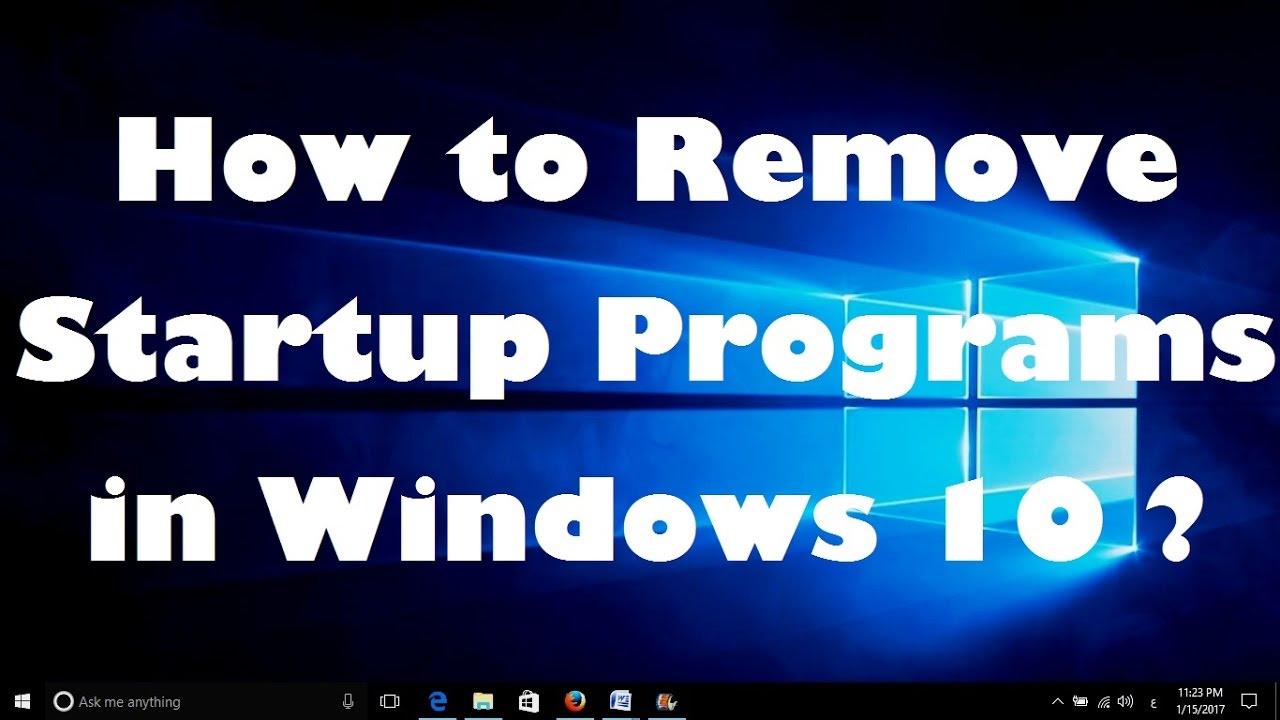 Startup remove windows items