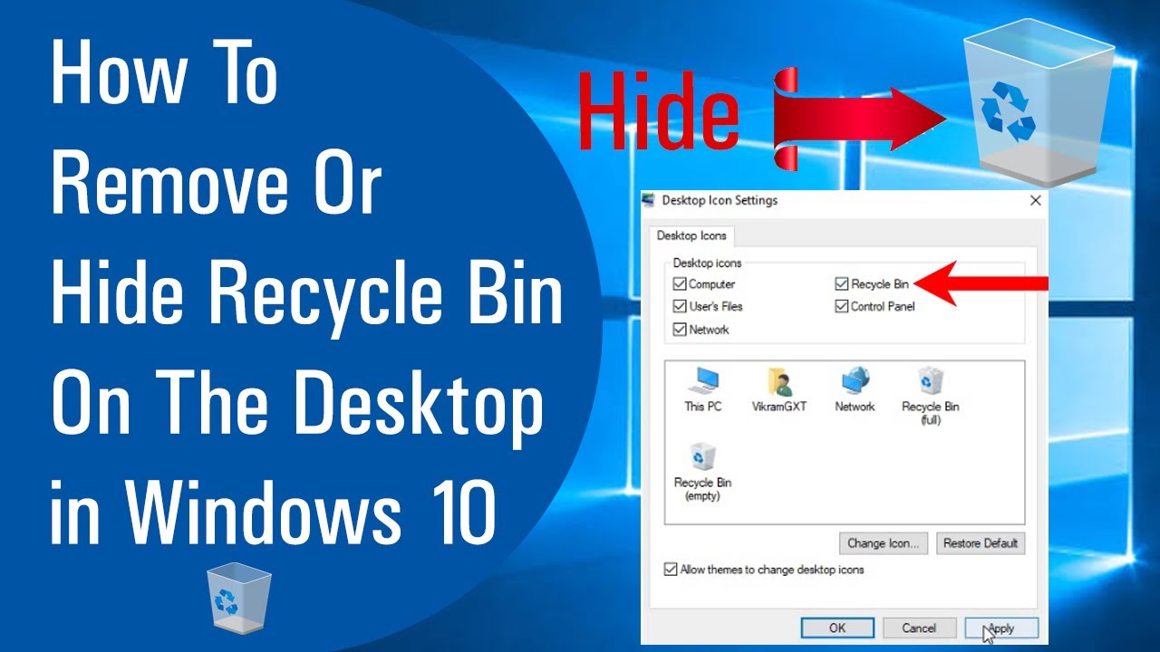 Cara menghilangkan recycle bin windows 10