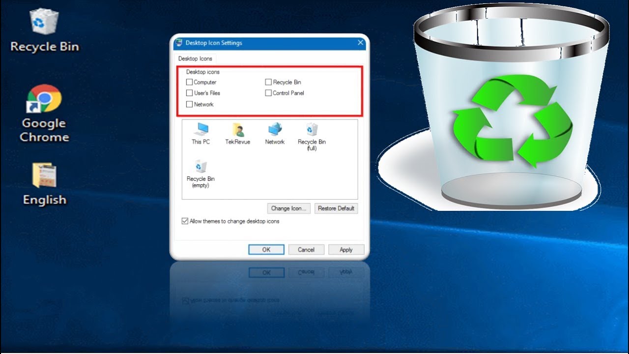 Cara menghilangkan recycle bin windows 10