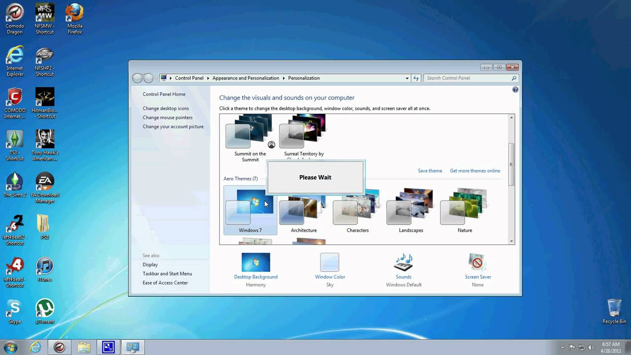 Cara merubah warna taskbar windows 7