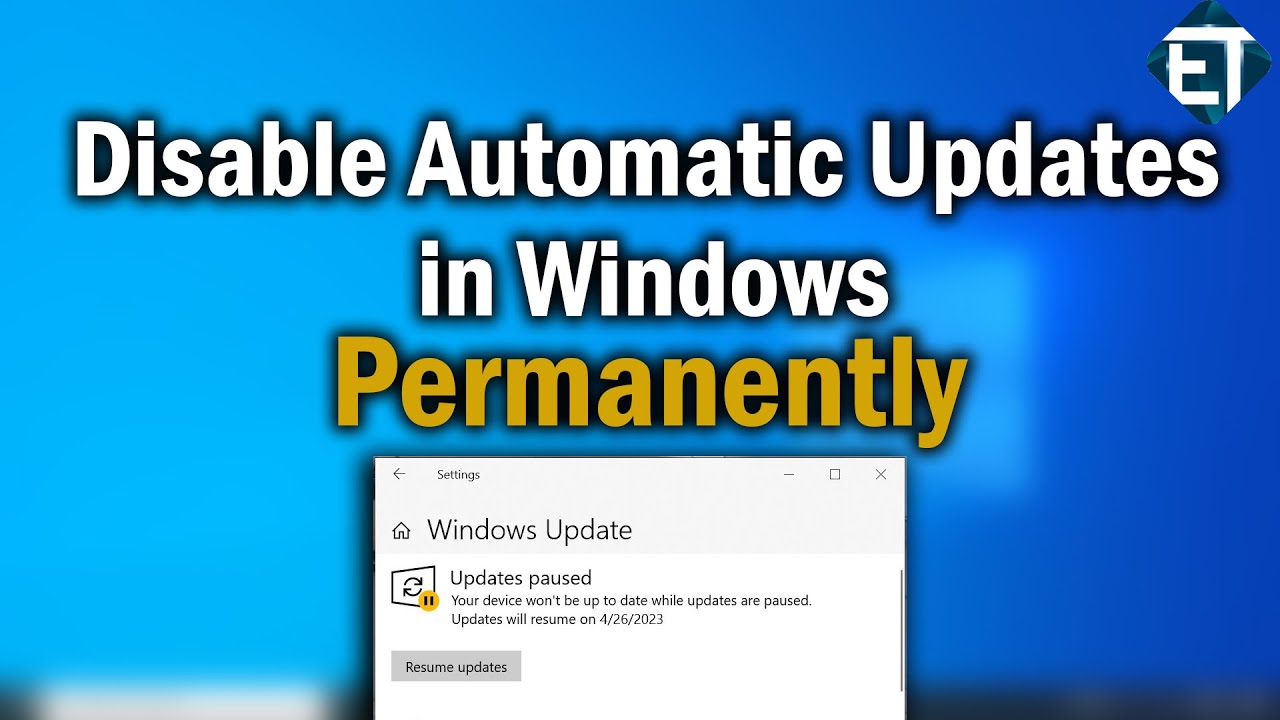 Cara agar windows 10 tidak update permanen