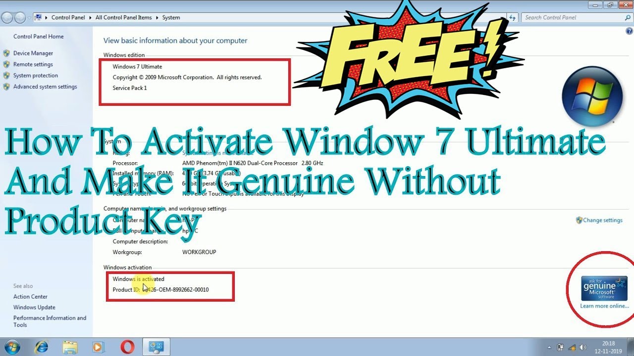 Cara aktivasi windows 7 ultimate 64 bit permanen