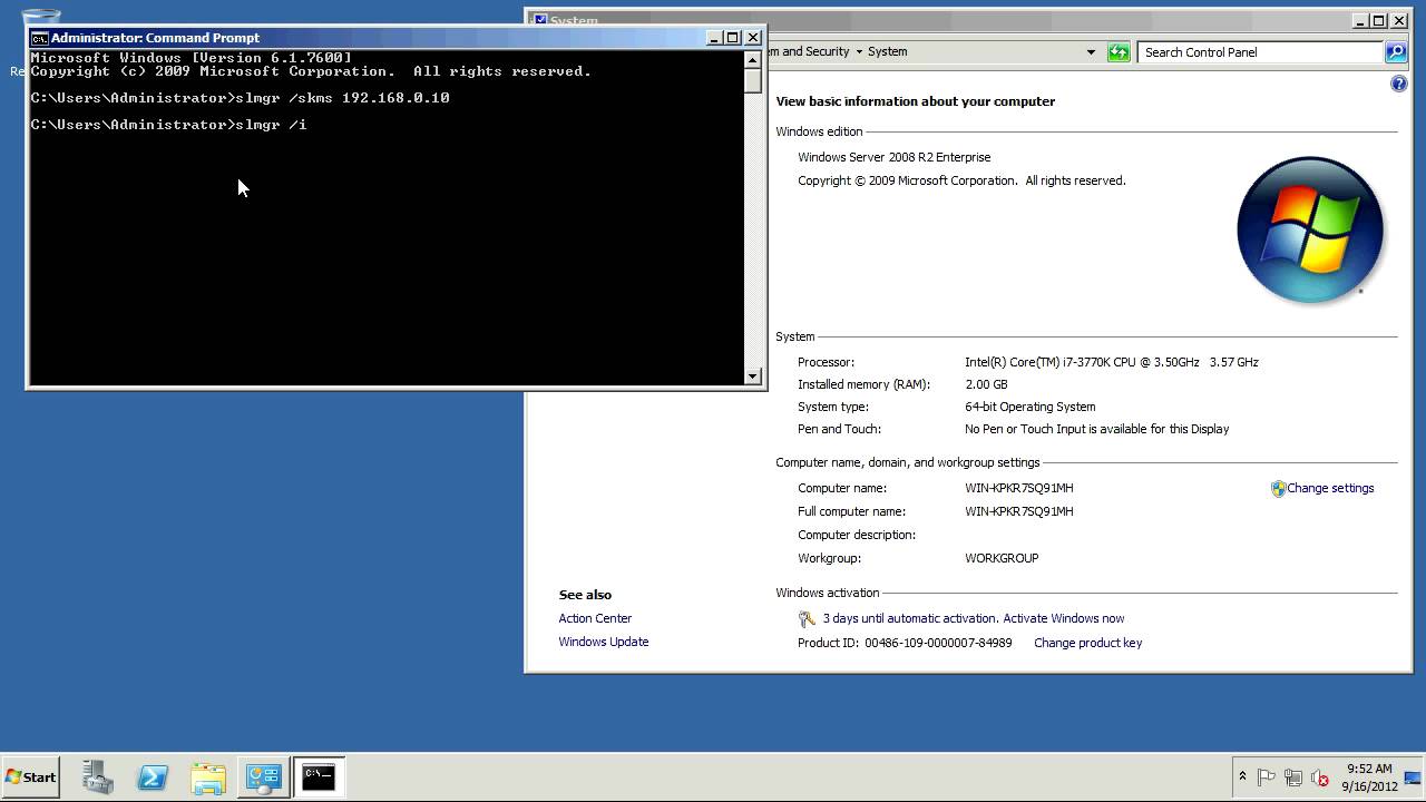 Cara aktivasi windows server 2008 r2