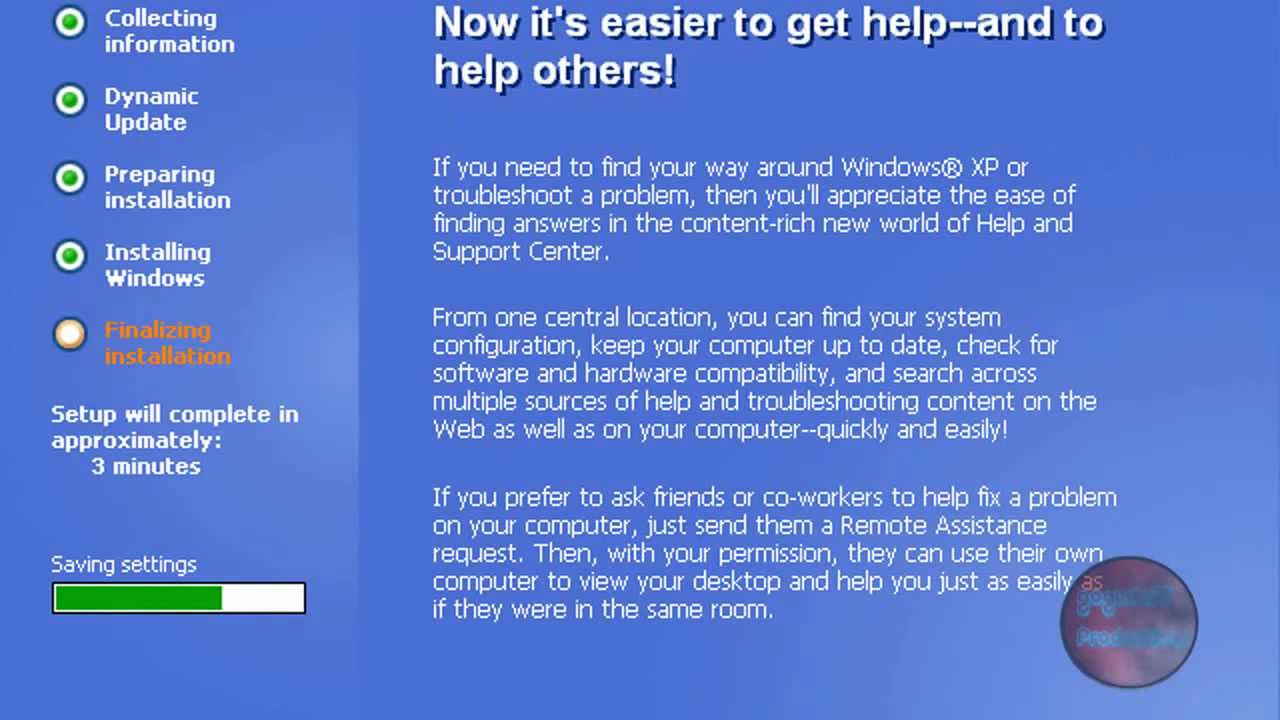 Xp windows setup installing