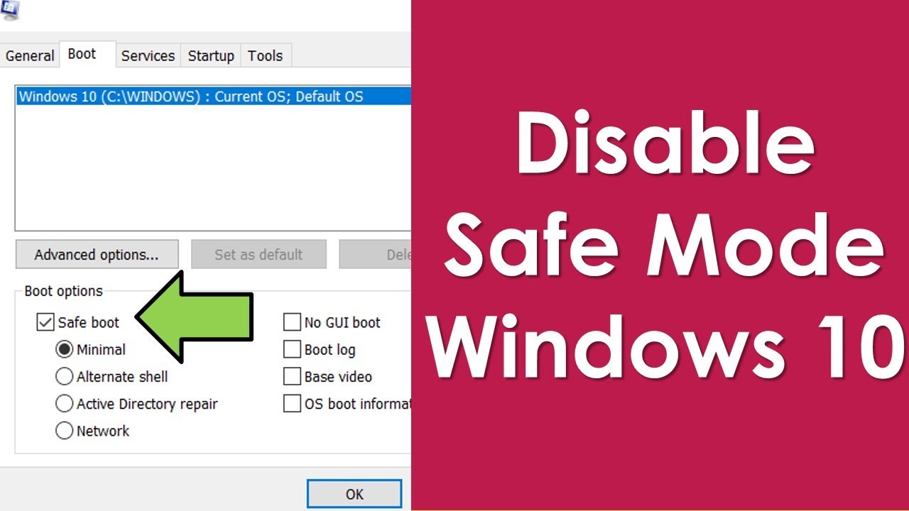 Cara mematikan safe mode windows 10