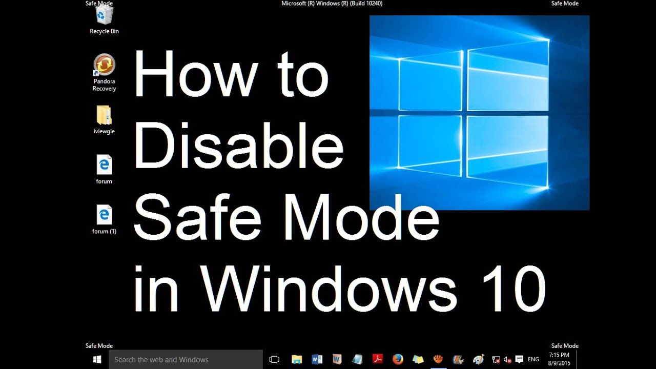 Cara mematikan safe mode windows 10