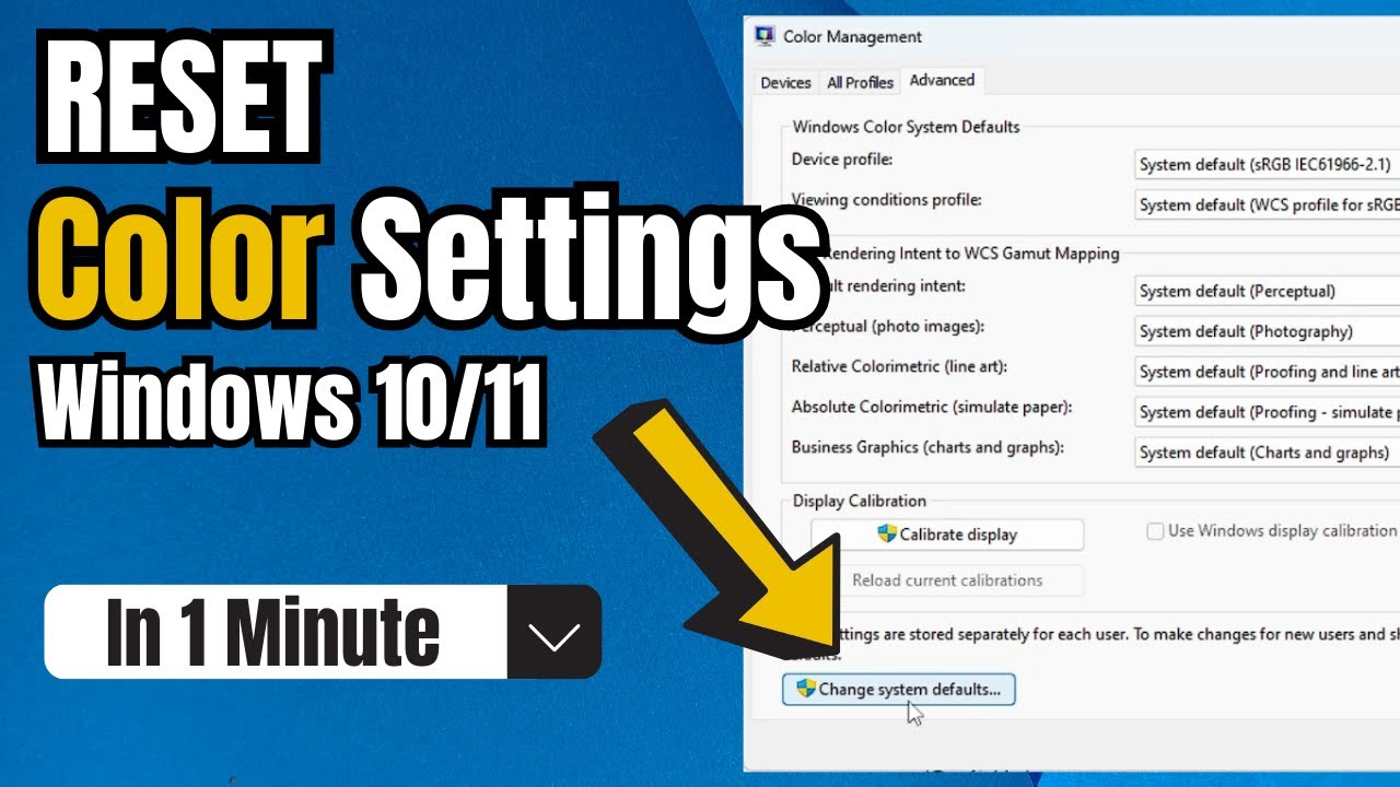 Settings restore