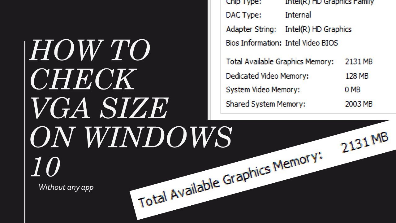 Cara melihat kapasitas vga di windows 10
