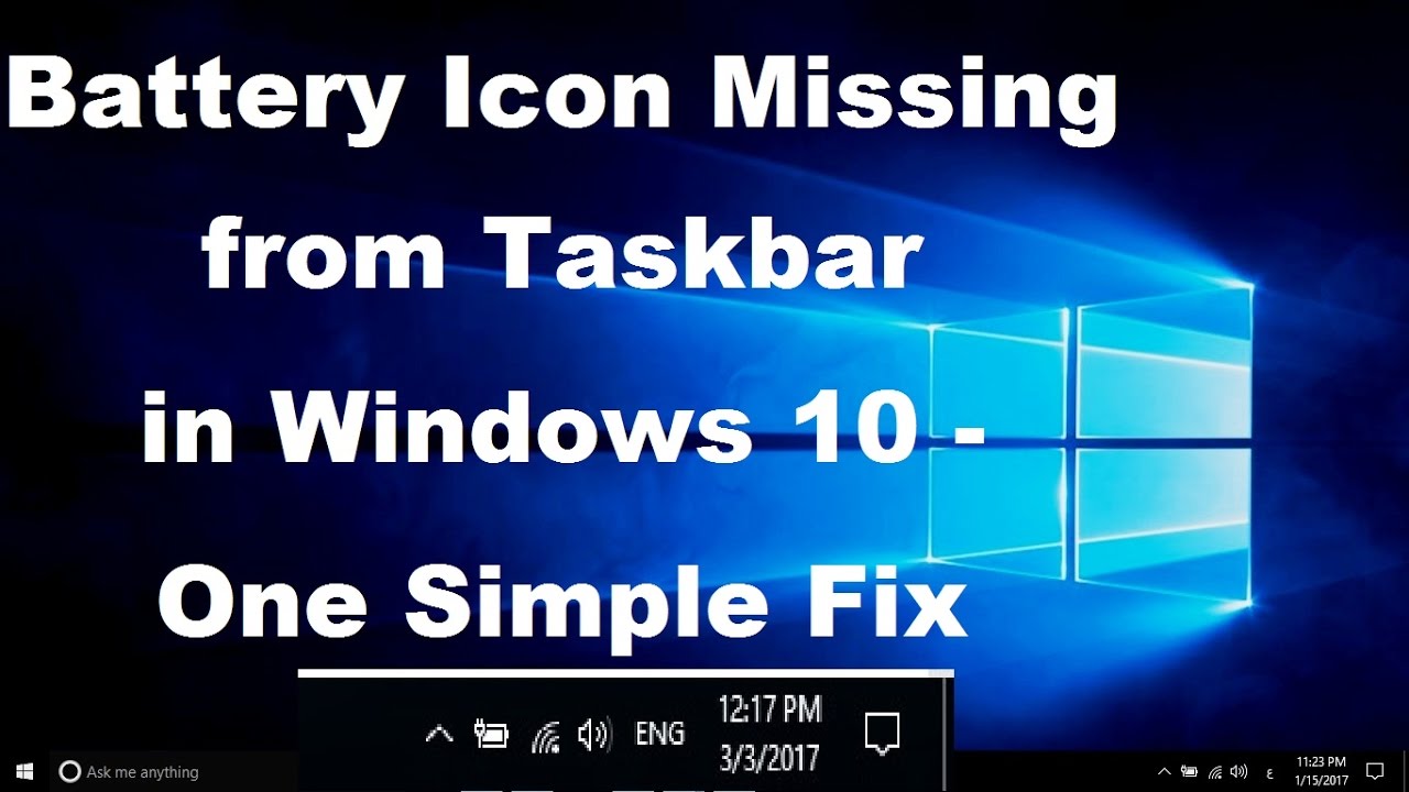 Cara memunculkan icon baterai windows 10